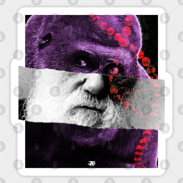 Charles Darwin Evolution Sticker by EddieBalevo